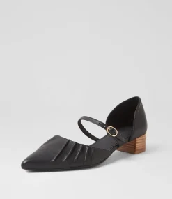 Women DIANA FERRARI Mary Janes|Heels-Chaisey Black Natural Leather Mary Jane Heels