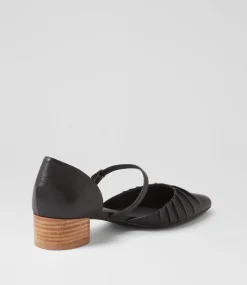 Women DIANA FERRARI Mary Janes|Heels-Chaisey Black Natural Leather Mary Jane Heels