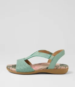 Women COLORADO Comfort|Flats-Chamise Misty Green Leather Sandals