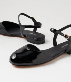 Women DIANA FERRARI Flats|Dress-Chapeau Black Patent Leather Flat Shoes