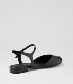 Women DIANA FERRARI Flats|Dress-Chapeau Black Patent Leather Flat Shoes