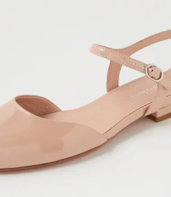 Women DIANA FERRARI Dress|Flats-Chapeau Dark Nude Patent Leather Flat Shoes