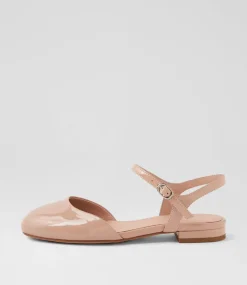 Women DIANA FERRARI Dress|Flats-Chapeau Dark Nude Patent Leather Flat Shoes