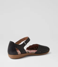 Women COLORADO Comfort|Flats-Charlee Black Leather Flat Shoes
