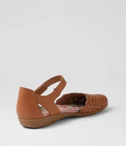 Women COLORADO Flats-Charlee Tan Leather Flat Shoes