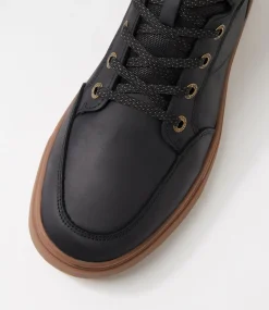 COLORADO Boots|Casuals-Cheech Black Gum Crazyhorse Leather Lace Up Boots