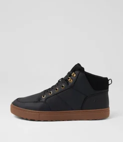 COLORADO Boots|Casuals-Cheech Black Gum Crazyhorse Leather Lace Up Boots