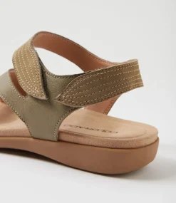 Women COLORADO Comfort|Flats-Cherie Light Green Leather Sandals