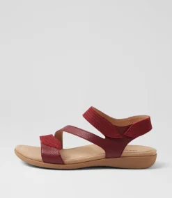 Women COLORADO Comfort|Flats-Cherie Red Leather Sandals