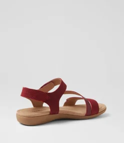 Women COLORADO Comfort|Flats-Cherie Red Leather Sandals
