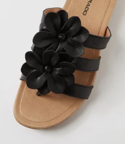 Women COLORADO Comfort|Slides-Cherina Black Leather Slides