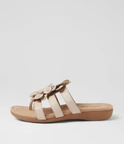 Women COLORADO Comfort|Slides-Cherina Light Beige Leather Slides