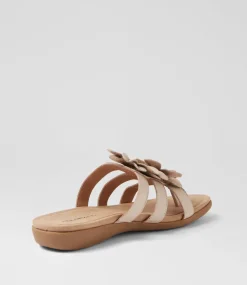 Women COLORADO Comfort|Slides-Cherina Light Beige Leather Slides