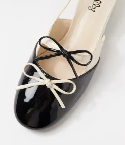 Women I LOVE BILLY Heels-Cherub Black Cream Patent Pu Heels
