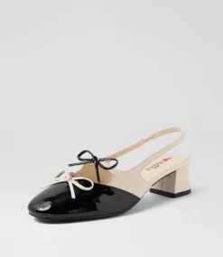 Women I LOVE BILLY Heels-Cherub Black Cream Patent Pu Heels