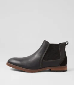 COLORADO Boots|Casuals-Chisel Black Leather Chelsea Boots