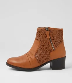 Women SUPERSOFT Boots-Chlloe New Tan Leather Ankle Boots