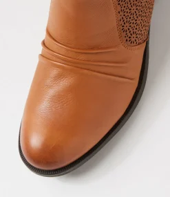 Women SUPERSOFT Boots-Chlloe New Tan Leather Ankle Boots