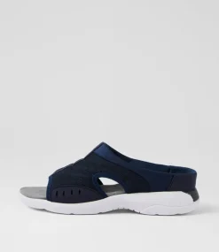 Women I LOVE BILLY Flats|Sandals-Christin Navy Fabric Sandals