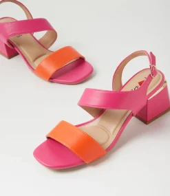 Women I LOVE BILLY Heels|Sandals-Cia Orange Fuchsia Smooth Sandals