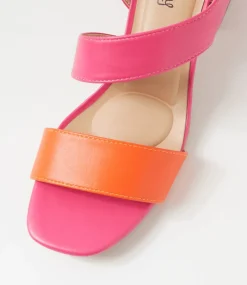 Women I LOVE BILLY Heels|Sandals-Cia Orange Fuchsia Smooth Sandals