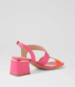 Women I LOVE BILLY Heels|Sandals-Cia Orange Fuchsia Smooth Sandals