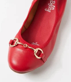 Women I LOVE BILLY Flats-Cilloe Red Flat Shoes