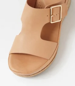 Women DIANA FERRARI Heels-Cindest Tan Leather Sandals