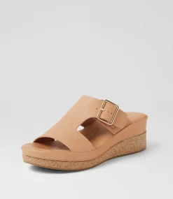 Women DIANA FERRARI Heels-Cindest Tan Leather Sandals
