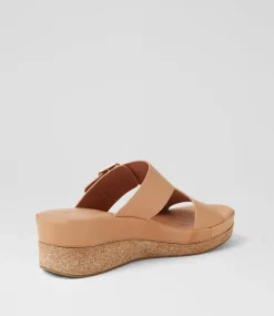 Women DIANA FERRARI Heels-Cindest Tan Leather Sandals