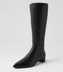 Women DIANA FERRARI Boots-Ciper Black Leather Knee High Boots