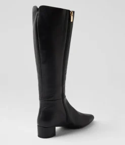 Women DIANA FERRARI Boots-Ciper Black Leather Knee High Boots