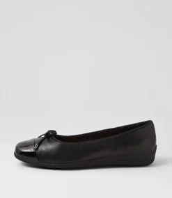 Women SUPERSOFT Comfort|Flats-Clarice Black Patent Leather Ballet Flats