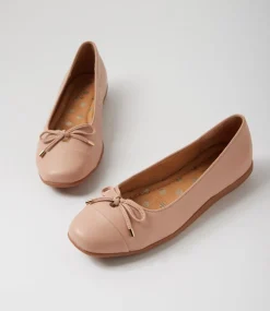 Women SUPERSOFT Comfort|Flats-Clarice Dark Nude Leather Ballet Flats