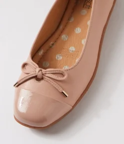 Women SUPERSOFT Flats|Comfort-Clarice Dark Nude Patent Leather Ballet Flats
