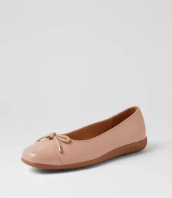Women SUPERSOFT Flats|Comfort-Clarice Dark Nude Patent Leather Ballet Flats