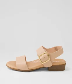 Women SUPERSOFT Comfort|Flats-Clariss Dark Nude Leather Sandals