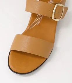 Women SUPERSOFT Comfort|Flats-Clariss Dark Tan Leather Sandals
