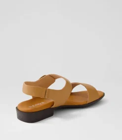 Women SUPERSOFT Comfort|Flats-Clariss Dark Tan Leather Sandals