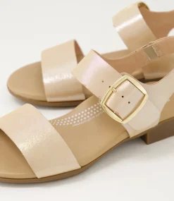 Women SUPERSOFT Comfort|Flats-Clariss Rose Shimmer Leather Sandals