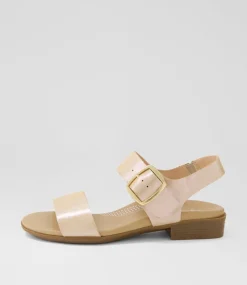 Women SUPERSOFT Comfort|Flats-Clariss Rose Shimmer Leather Sandals