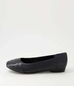 Women SUPERSOFT Comfort|Flats-Claudea Black Leather Ballet Flats