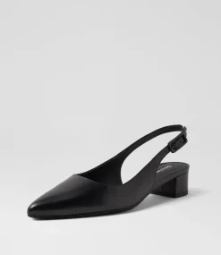 Women DIANA FERRARI Heels-Claytin Black Leather Heels