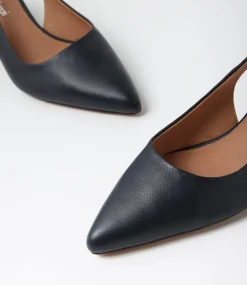Women DIANA FERRARI Heels-Claytin Navy Leather Heels