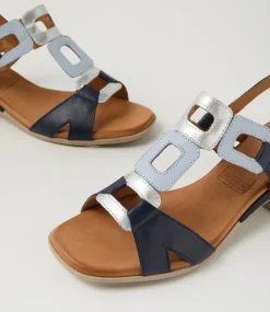Women DIANA FERRARI Heels|Sandals-Cloclo Navy Leather Sandals