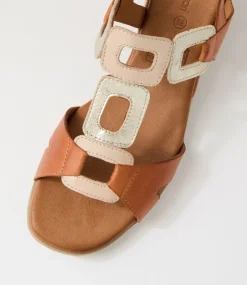 Women DIANA FERRARI Heels|Sandals-Cloclo Tan Leather Sandals