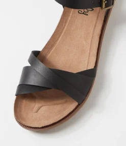 Women I LOVE BILLY Flats|Sandals-Clonti Black Sandals