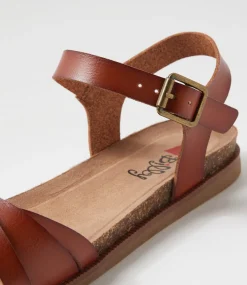 Women I LOVE BILLY Flats|Sandals-Clonti Cognac Sandals