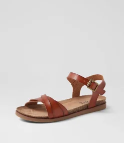 Women I LOVE BILLY Flats|Sandals-Clonti Cognac Sandals