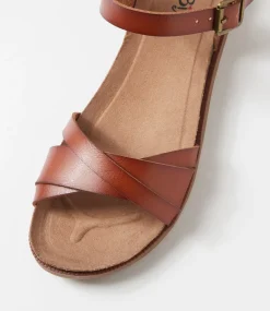 Women I LOVE BILLY Flats|Sandals-Clonti Cognac Sandals